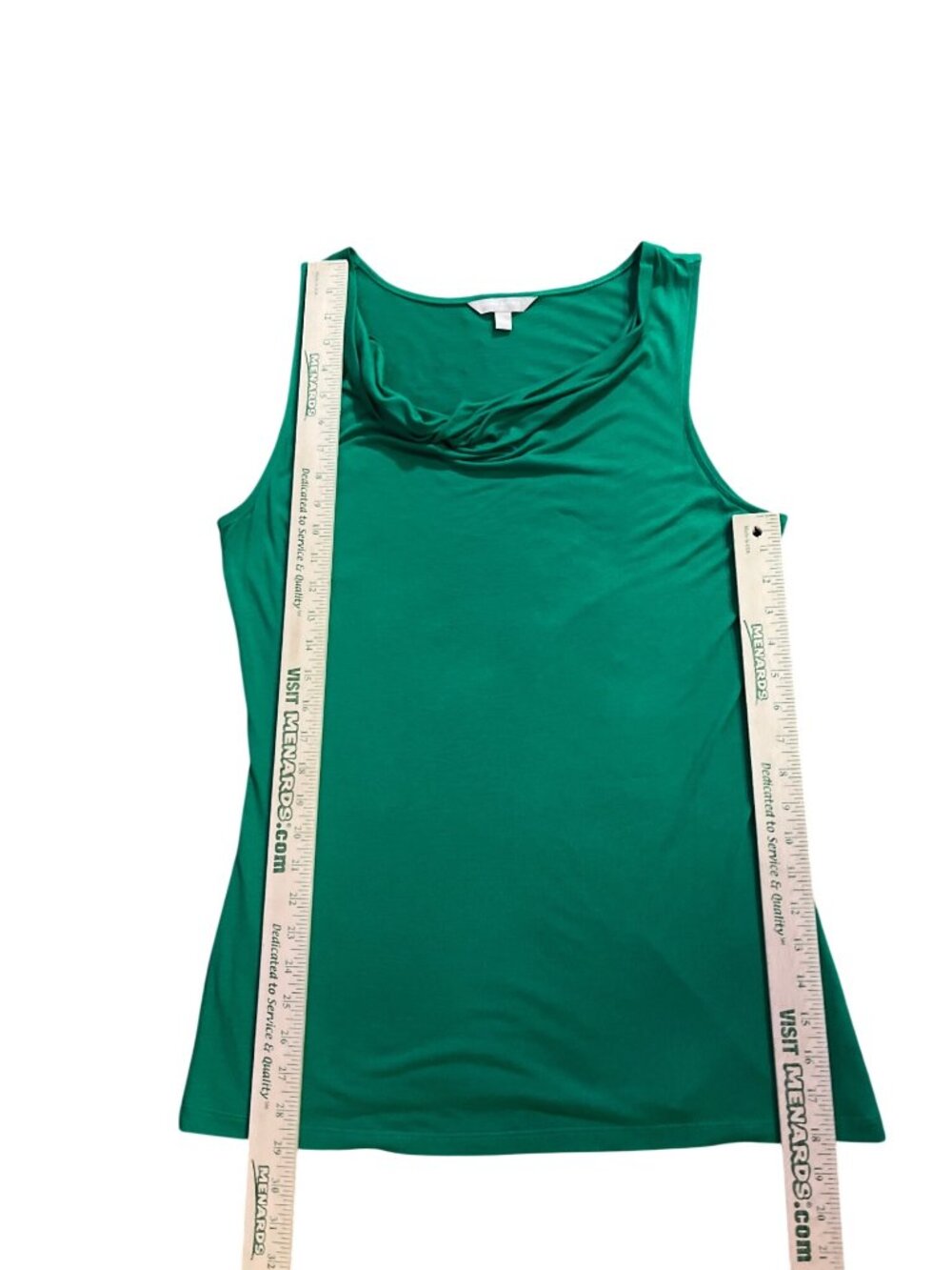 Banana Republic Green Drape Neck Sleeveless Top Women's L Used - Picture 8 of 12
